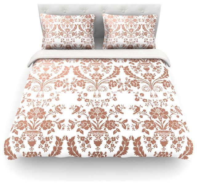 Kess Original Baroque Rose Gold Duvet Cover Contemporary Kess Original Baroque Rose Gold Duvet Cover Queen