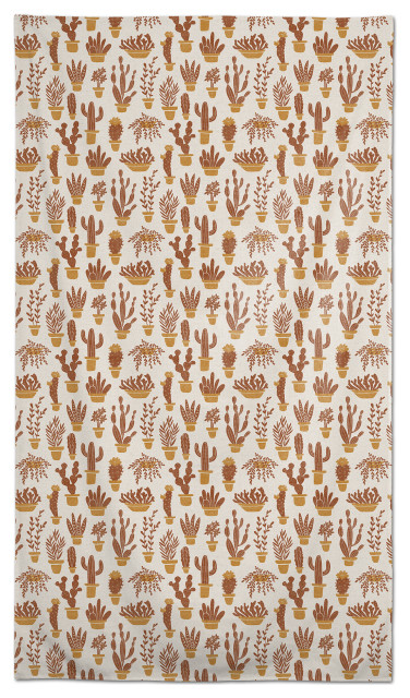 Houseplants On Linen Orange 58 x 102 Outdoor Tablecloth
