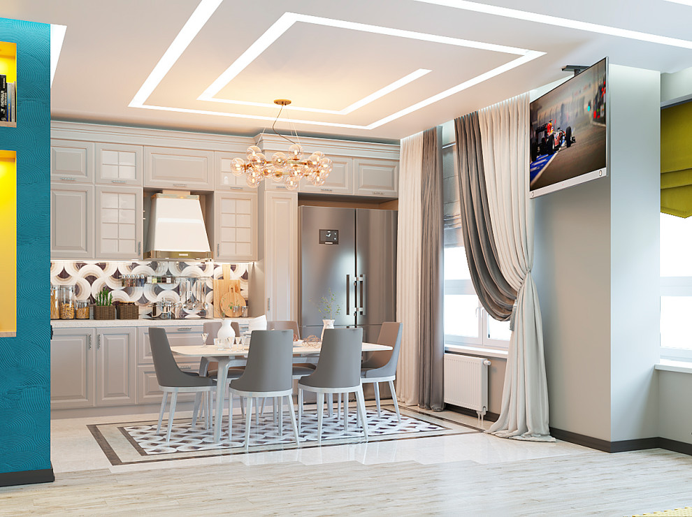 Яркая сочность. Трехкомнатная квартира на Озерной