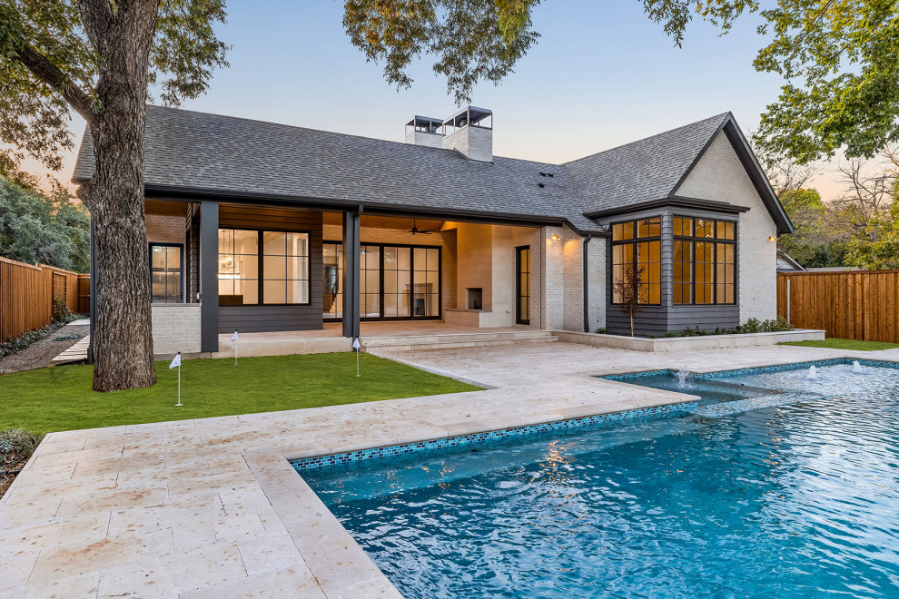 Inspiration for a transitional pool remodel in Dallas