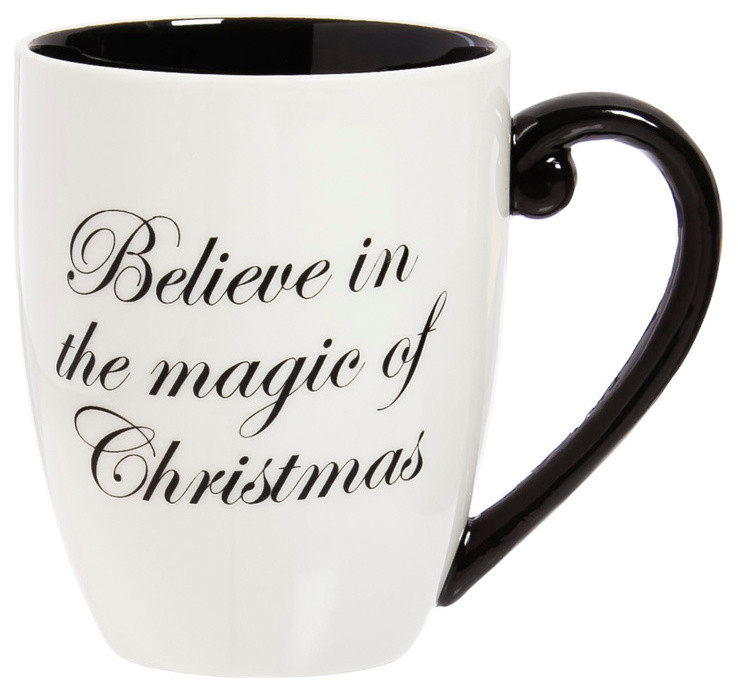 Ceramic Magic of Christmas Black Ink Cup O'Joe, 18 ounces