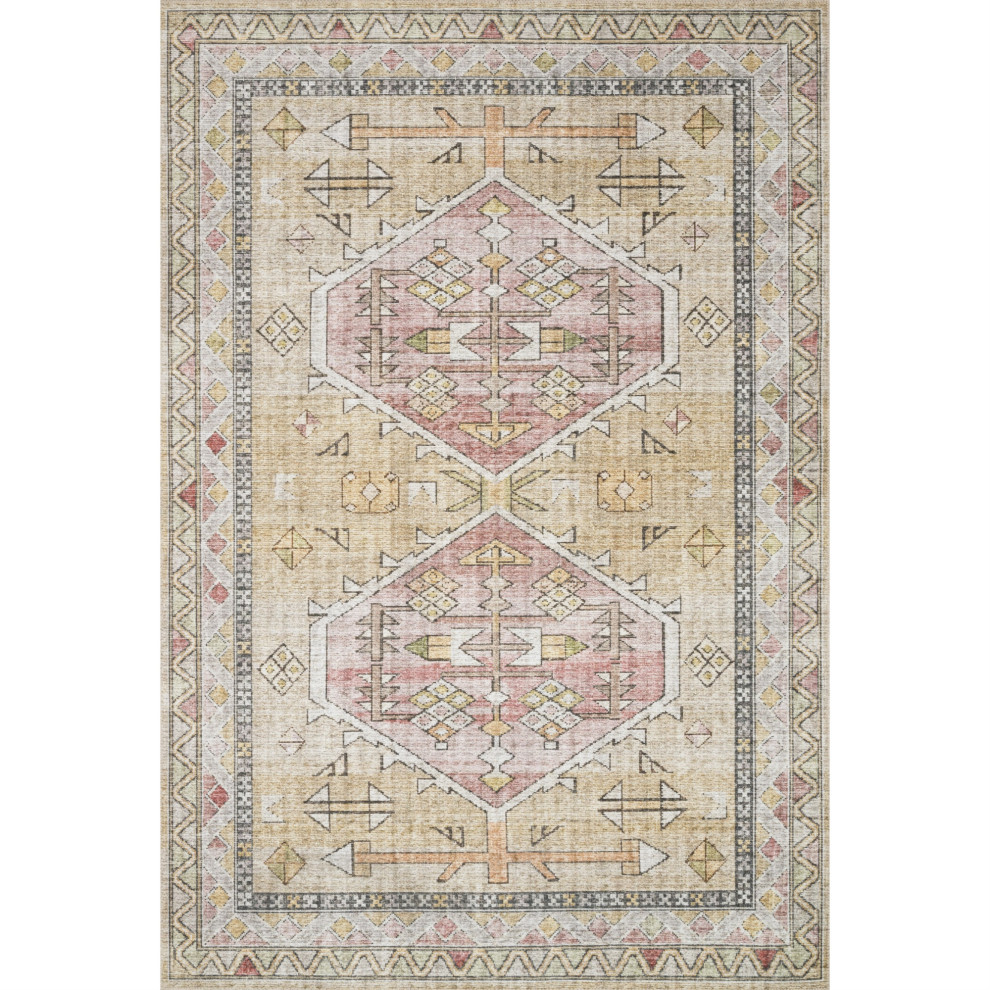 Skye Gold/Blush Rug, 9'x12' Southwestern Area Rugs by PlushRugs