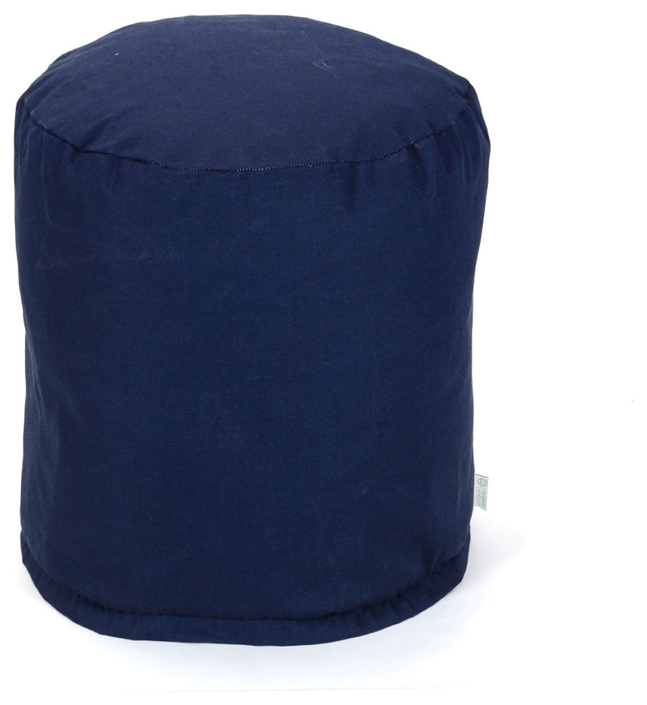 Outdoor Navy Blue Solid Small Pouf