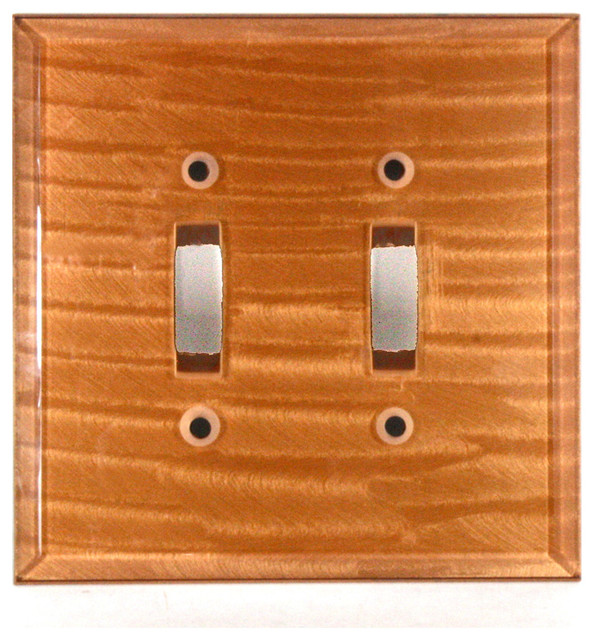 Glass Double Toggle Switch Cover Contemporary Switch Plates And