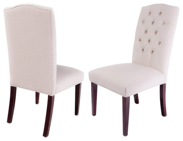Gdf Studio Clark Tufted Back Fabric, Tufted Back Dining Chair