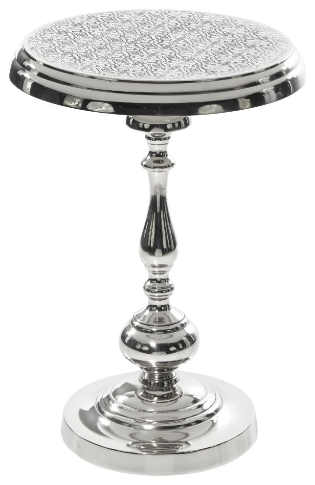 Traditional Silver Aluminum Accent Table 46753 Traditional Side