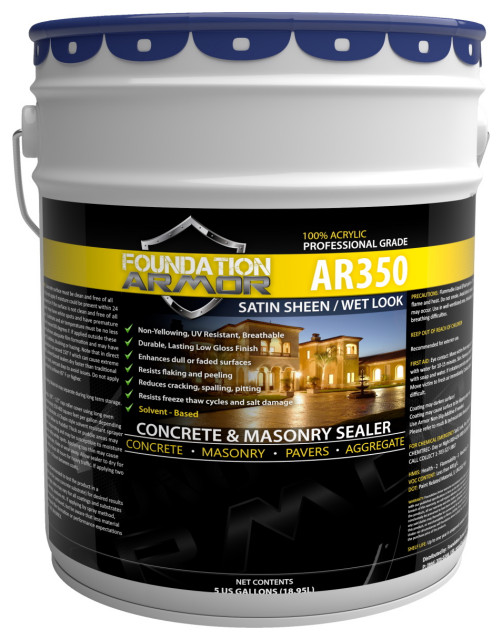Armor AR350™ Wet Look Satin Sheen Acrylic Concrete and Paver Sealer, 5