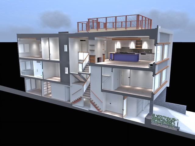 3d Section contemporary-rendering