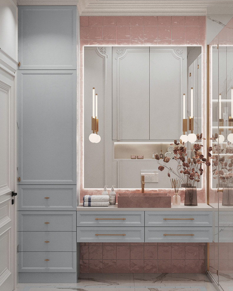 Стильный интерьер с элементами ар-деко в ЖК Петровский квартал на воде - 99 м2