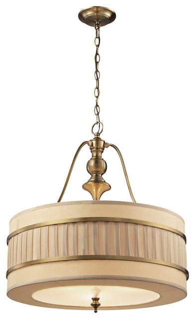 Elk Lighting Luxembourg Collection 3 Light Pendant In Brushed Antique Brass - 31