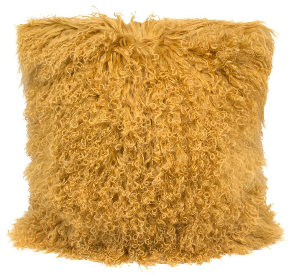 Luxury Grade A Genuine Mongolian Lamb Fur Down Filled Decorative Throw