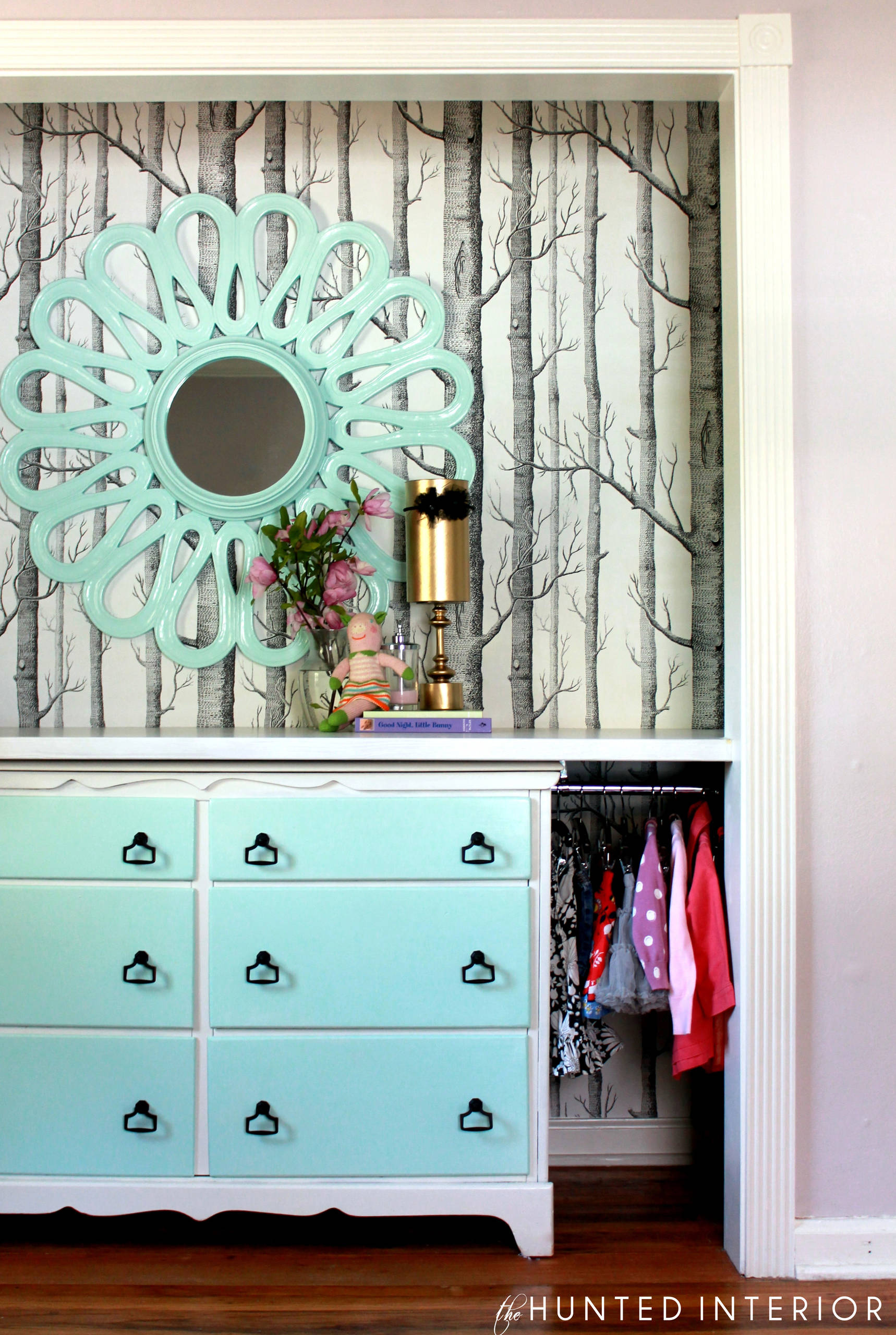 mirrored changing table