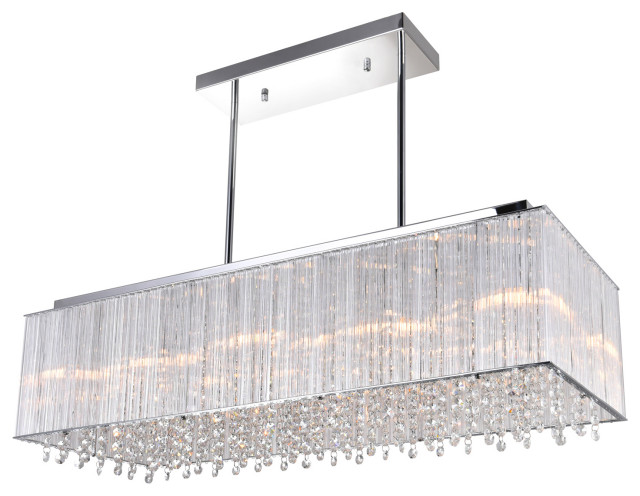 Spring Morning 10 Light Drum Shade Chandelier With Chrome Finish