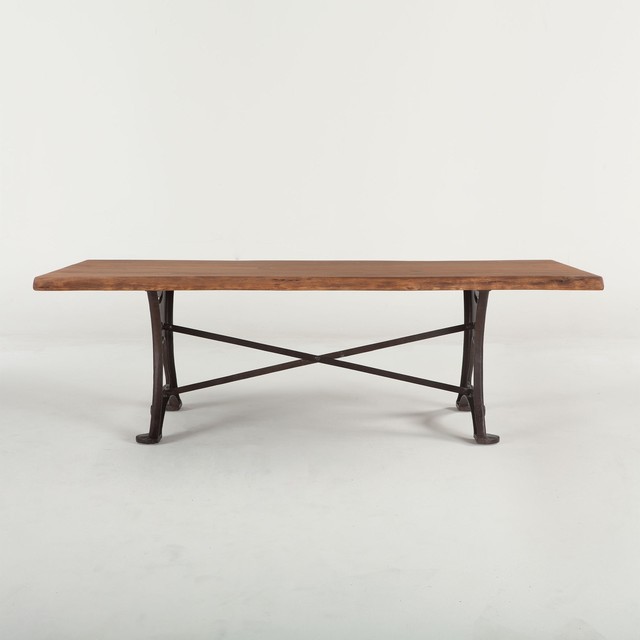 106 Dining Table Solid Acacia Wood Raw Walnut Finish Organic Cast