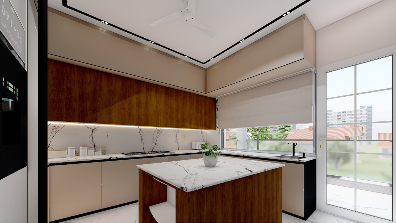 Mid-Century Modern Kitchen Space in Uxbridge