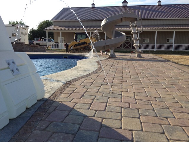 Swimming Pool Paver Patio In Columbus Ohio Contemporary Patio