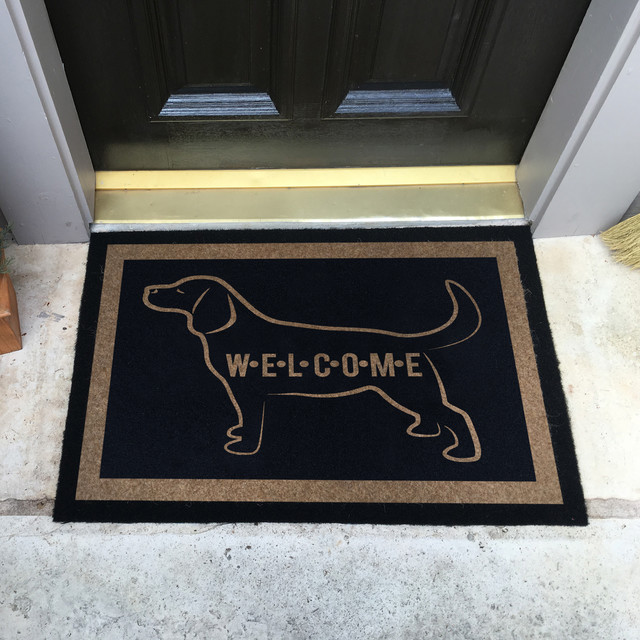 DOGGY DOOR MATS Decorative Dog Breed Specific Labrador Welcome Mat Black Lab 