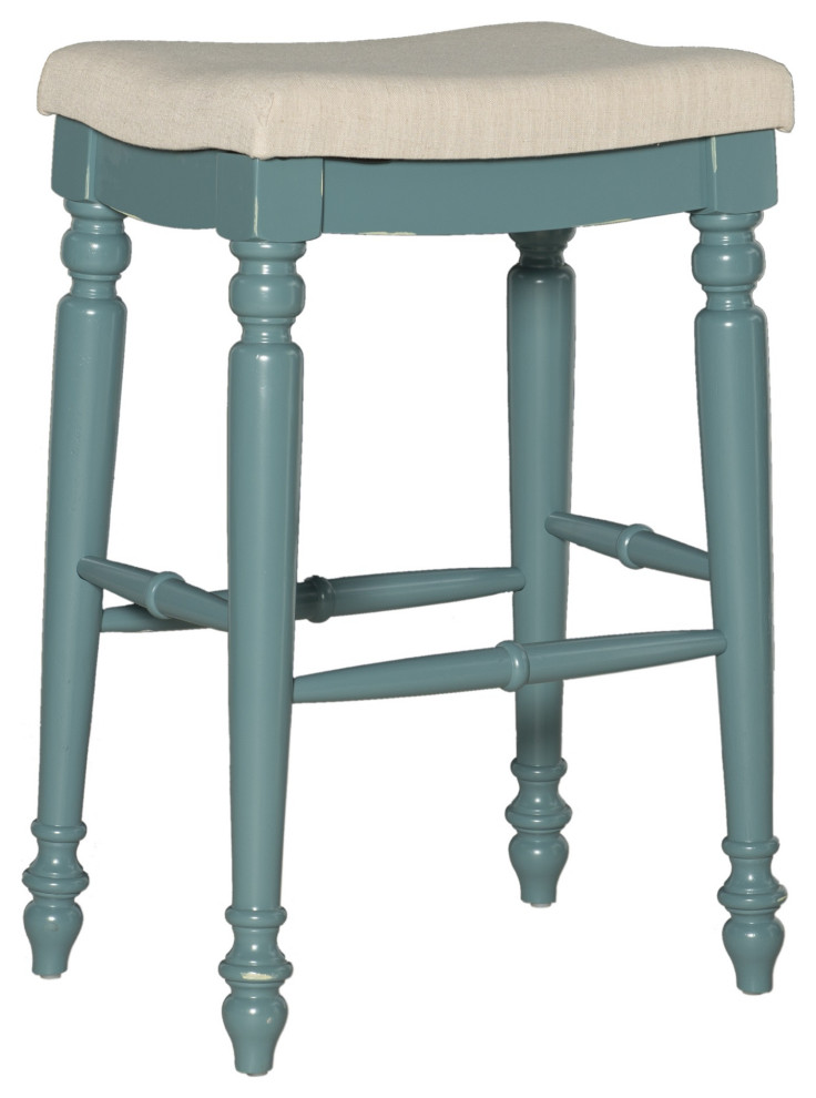 Marino Blue Backless Bar Stool Traditional Bar Stools And Counter