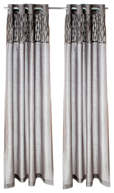 Pippin Gray Velvet Drapery Panels With Grommets 54 X84 Set Of 2