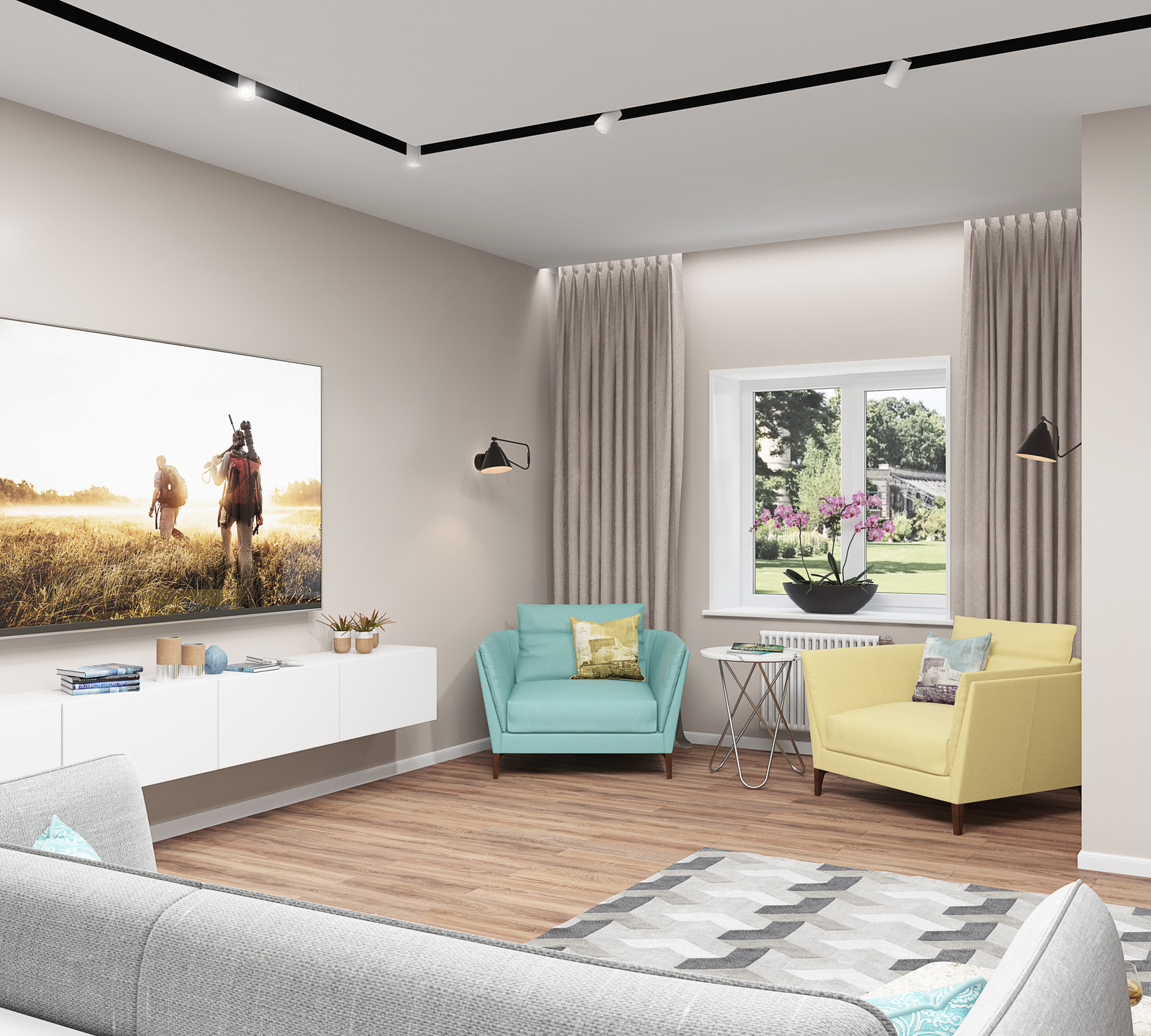 Дизайн кухни-гостиной