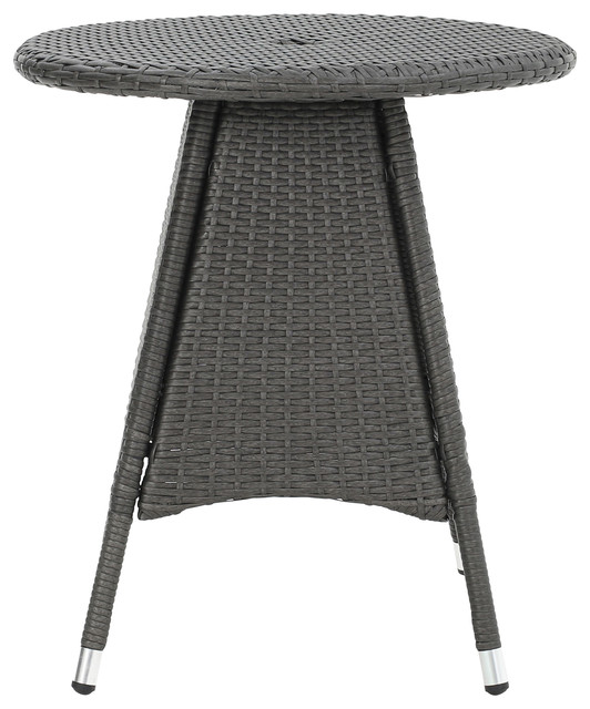 Colonial Outdoor Wicker Round Bistro Table Gray Tropical Colonial Outdoor Wicker Round Bistro Table Gray