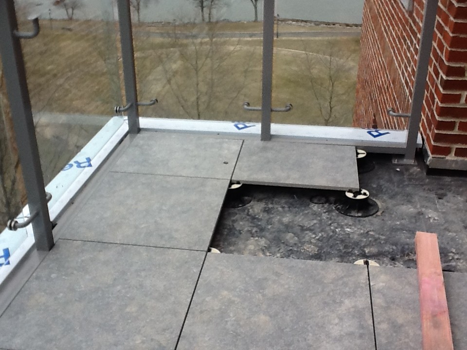 Porcelain Paver Installation over Pedestals Contemporary DC Metro