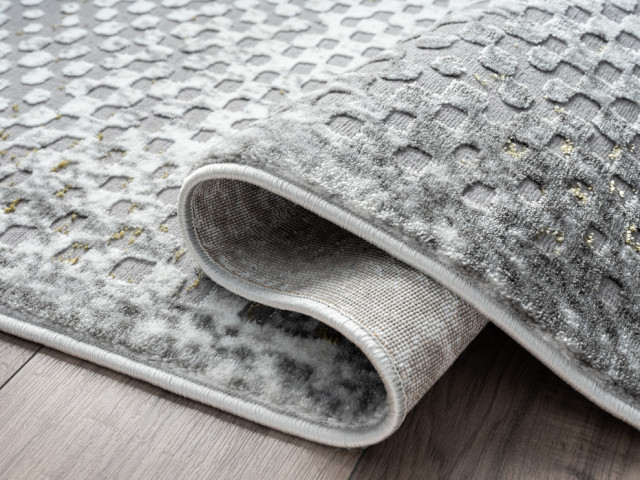 Gray Mesh Pattern Area Rug Abani Luna LUN110A Contemporary Grey Distressed Mesh Dot Area Rug, 6 x ...