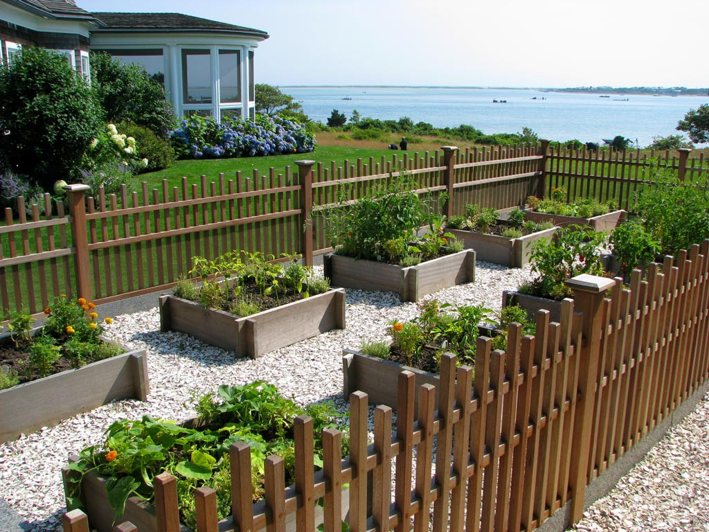 Vegetable  Garde with Raised Beds on Long Island Sound by Peter Atkins and Associates