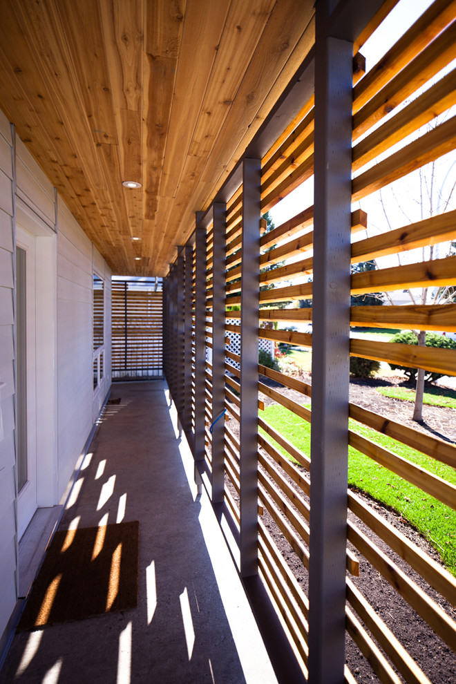 Inspiration for a modern exterior home remodel in Edmonton