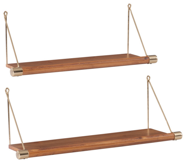 Askins Set of 2 Wall Shelves Transitional Display And Wall Shelves by VirVentures Houzz