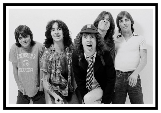 AC/DC posed in a studio in London 35x26 - Midcentury - Prints And ...