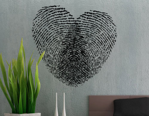 Fingerprint Heart Wall Decal by Uber Decals