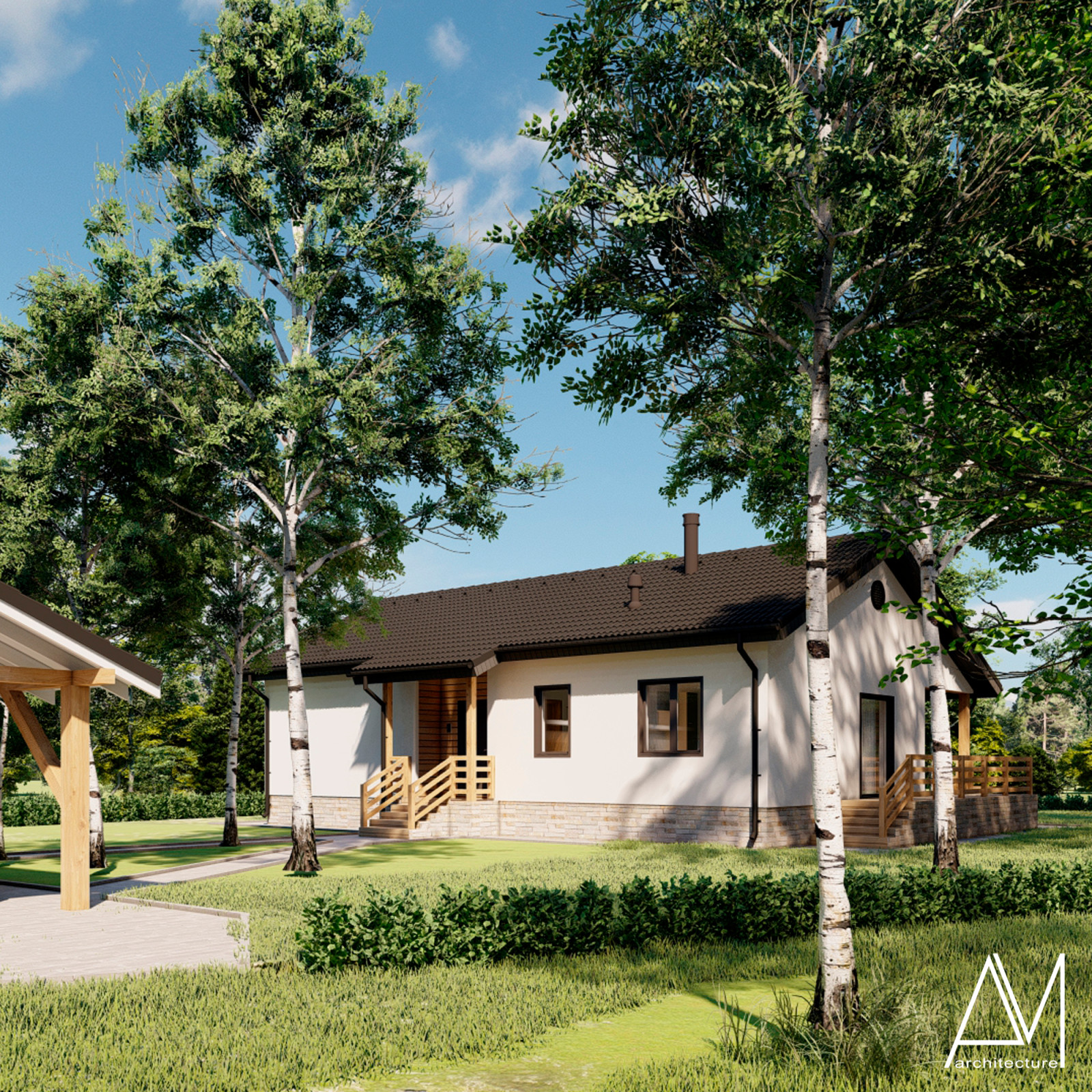 Каркасный дом в пригороде