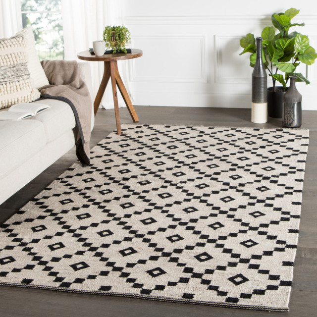 Jaipur Living Croix Handmade Geometric Black White Area Rug Contemporary Area Rugs By Jaipur Living