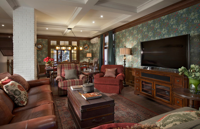 Коттедж 380 м2 traditional-living-room