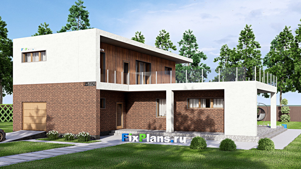 Проект двухэтажного дома 18х17 м S371м2 F-15029