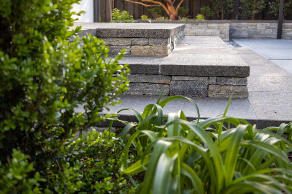 Photo of a modern backyard patio in San Francisco with concrete pavers.