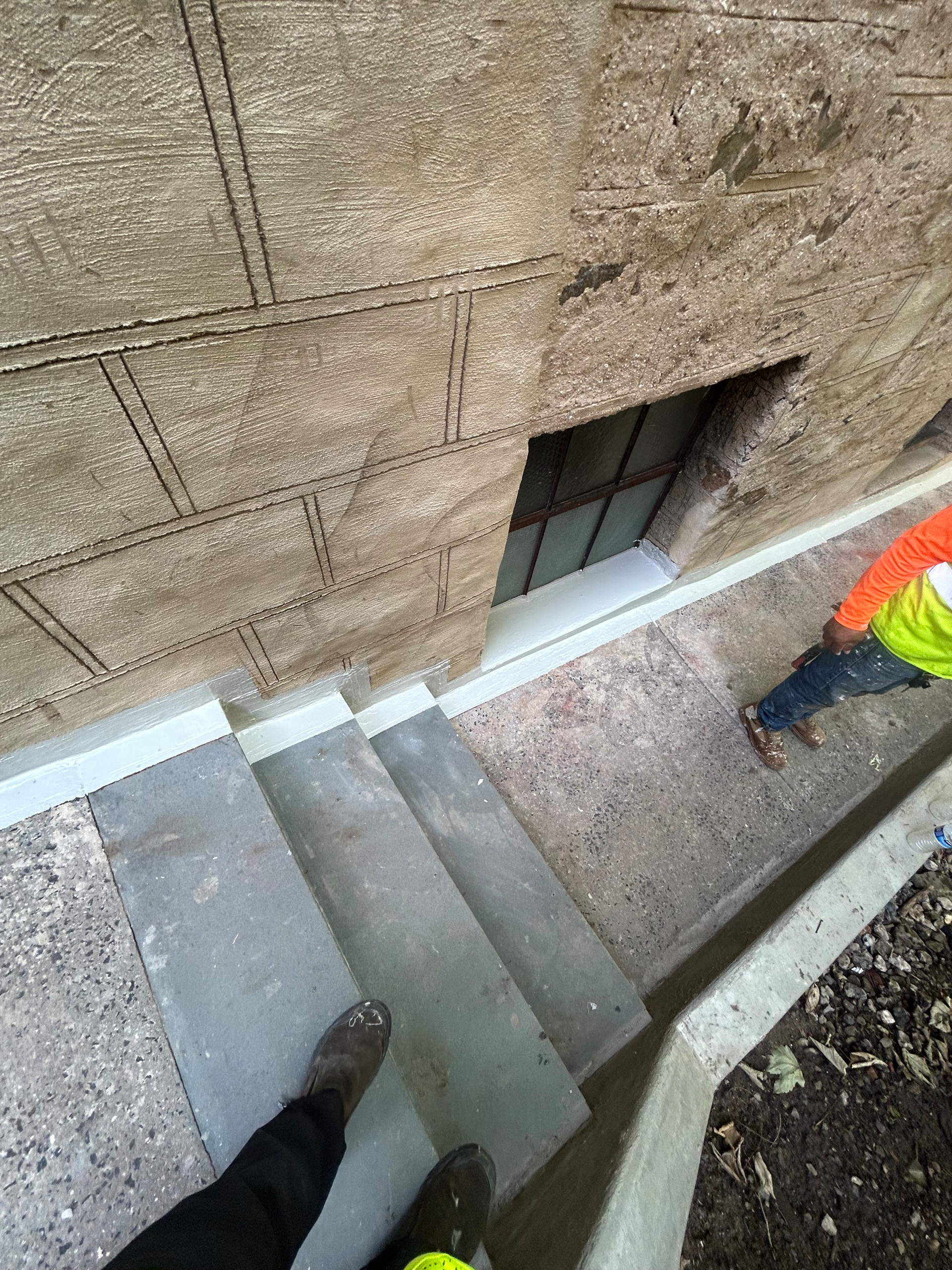 Curb/Exterior Wall Stucco/ParaPro Flashing/Garage slab replacement/Drainage