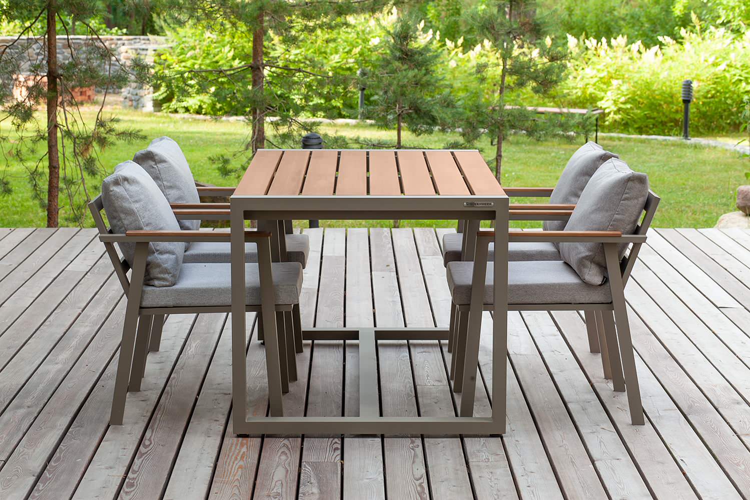 SANTORINI стол и 4 стула, цвет PECAN