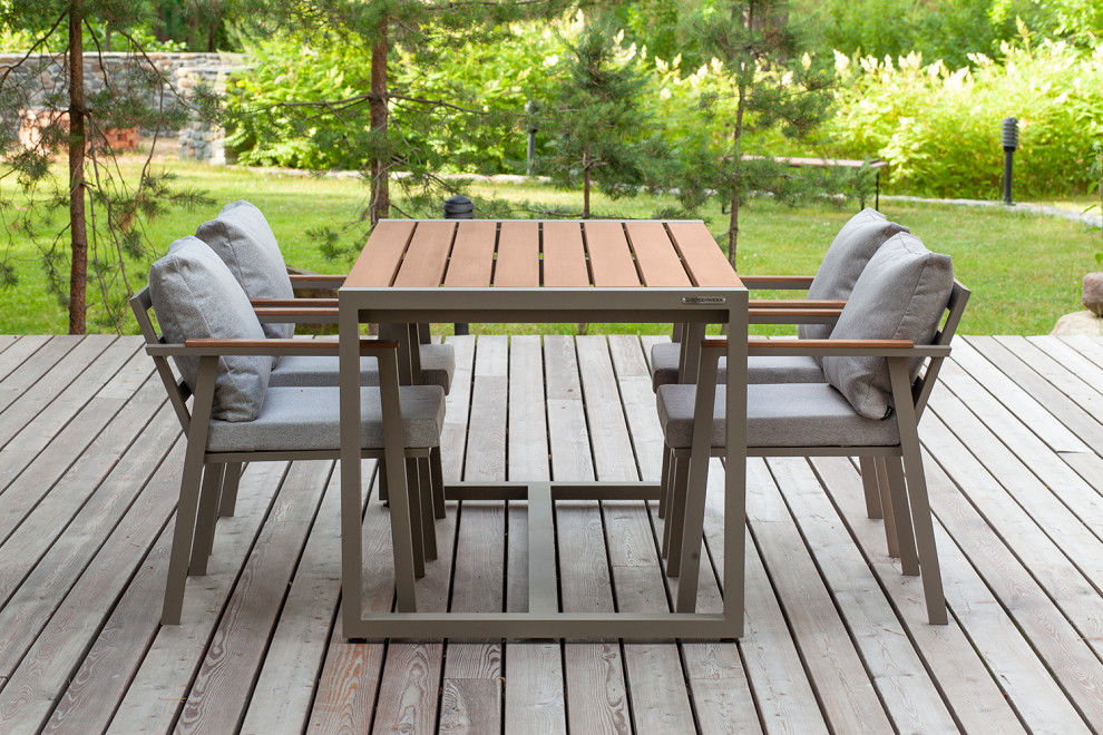 SANTORINI стол и 4 стула, цвет PECAN