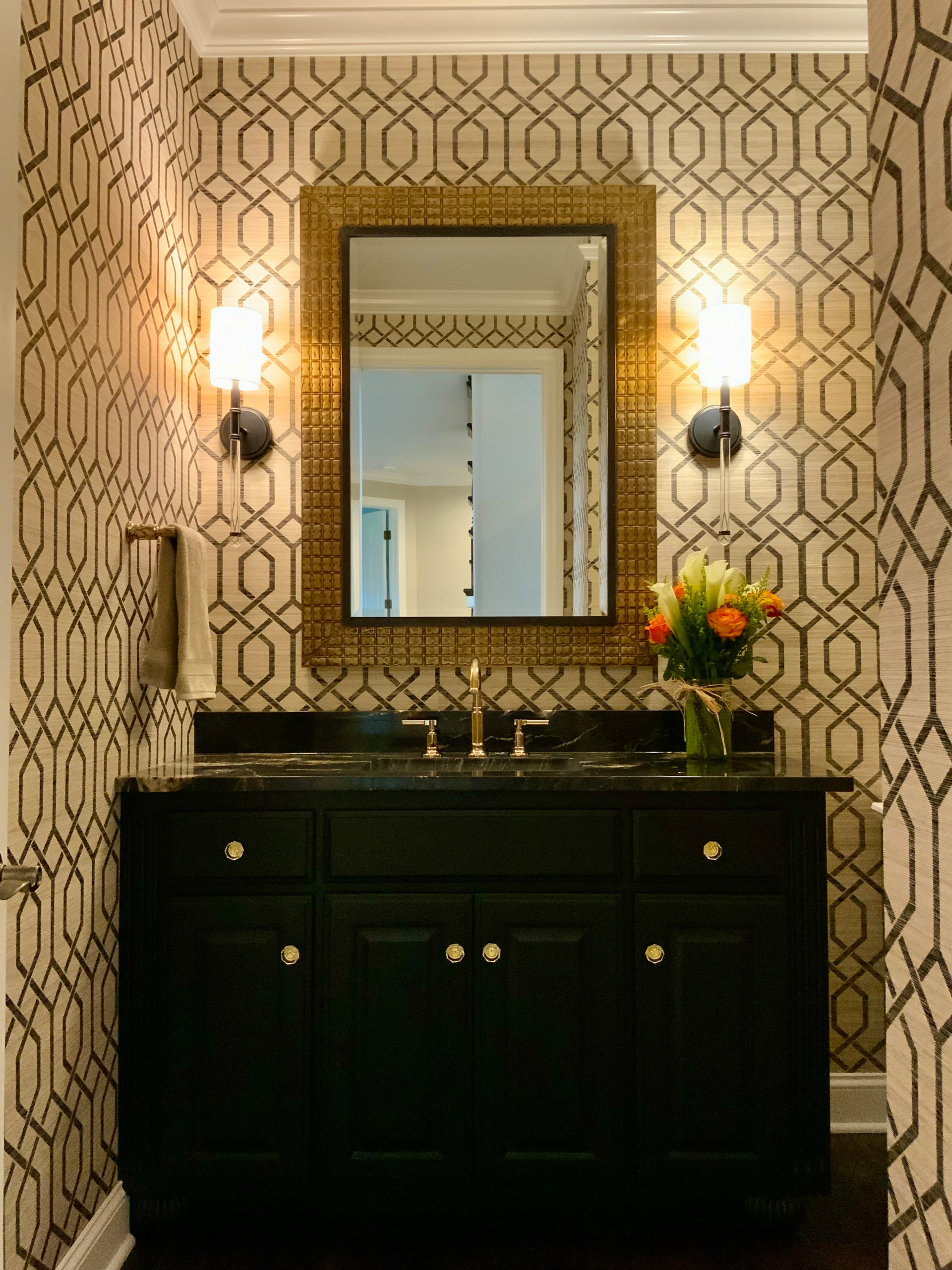 Transitional Home with Antique Brass Accents
