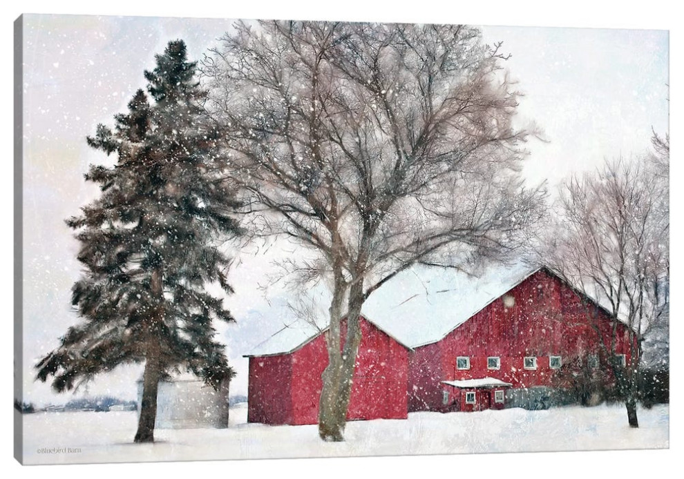 Snowy Barn by Bluebird Barn 18x26x1.5