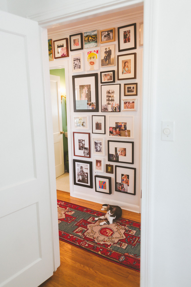 This is an example of an eclectic hallway in Austin.