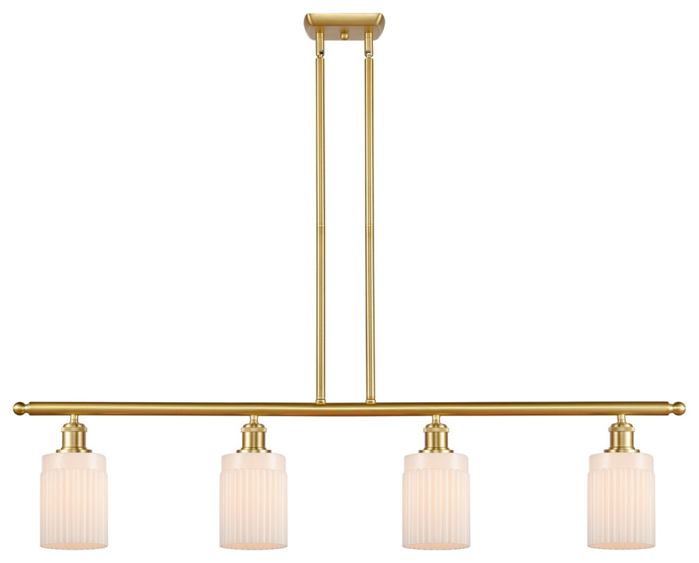 Ballston Hadley 3 Light Island Light in Satin Gold Industrial