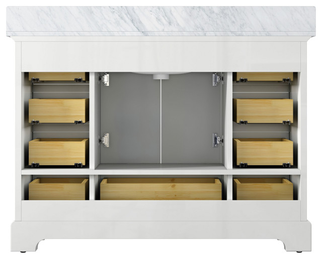 48 inch Matte Plywood Freestanding Bathroom Vanity Set Integrated ...