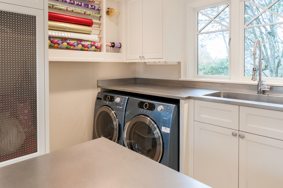 This is an example of an eclectic laundry room in Seattle.