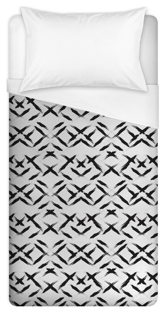 Black Brush Strokes Duvet Cover Contemporary Duvet Covers And