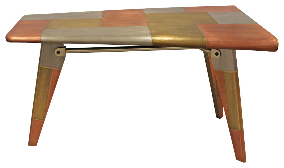 Mar Vista TriTone Metal Cladded Writing Desk in Copper Finish
