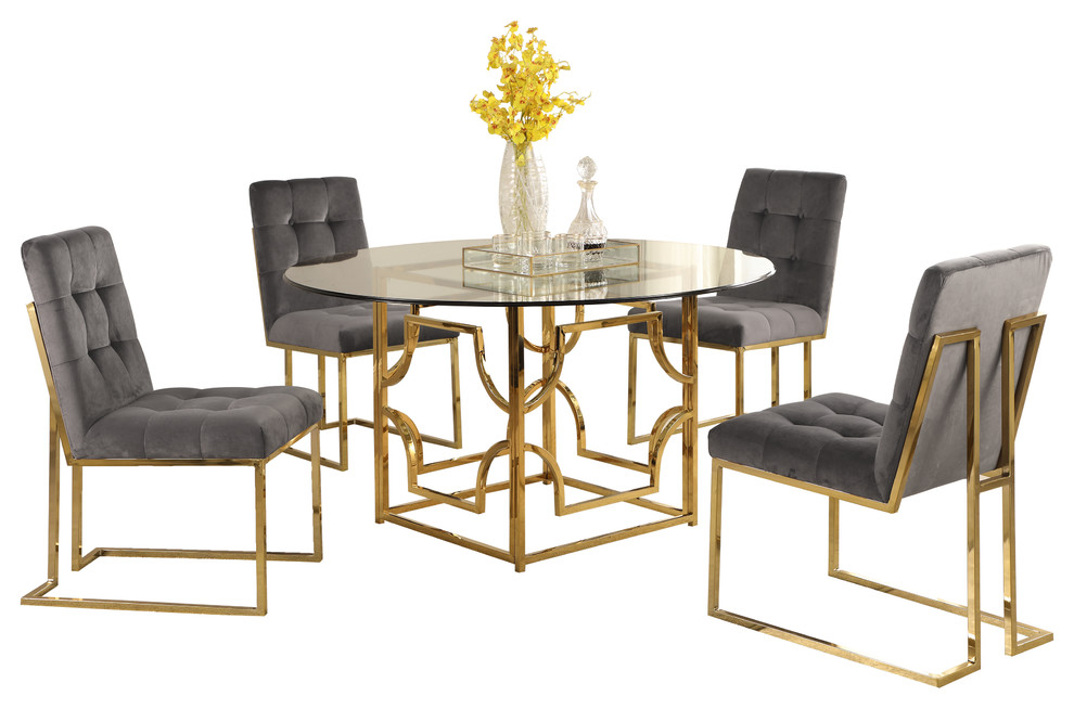 Kina 5 Piece Dining Set, 54" Contemporary Dining Sets by Best