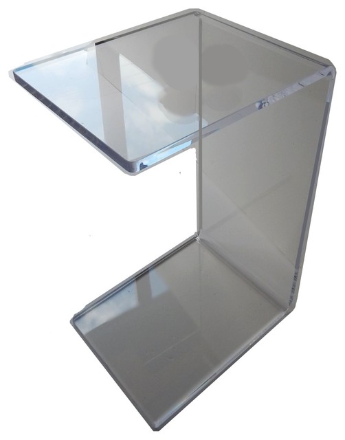 Acrylic "C" Slide End Table 18"x 13.5"x26", 3/4" Thick Modern Side